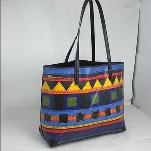Tua Braccialini Large Black Multi Color Block Tote